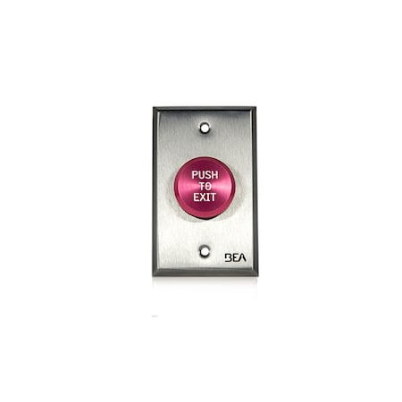 Bea BEA Single Gang Mount Pneumatic Delay Red Pushbutton, Stainless Steel 10ACPBDA4